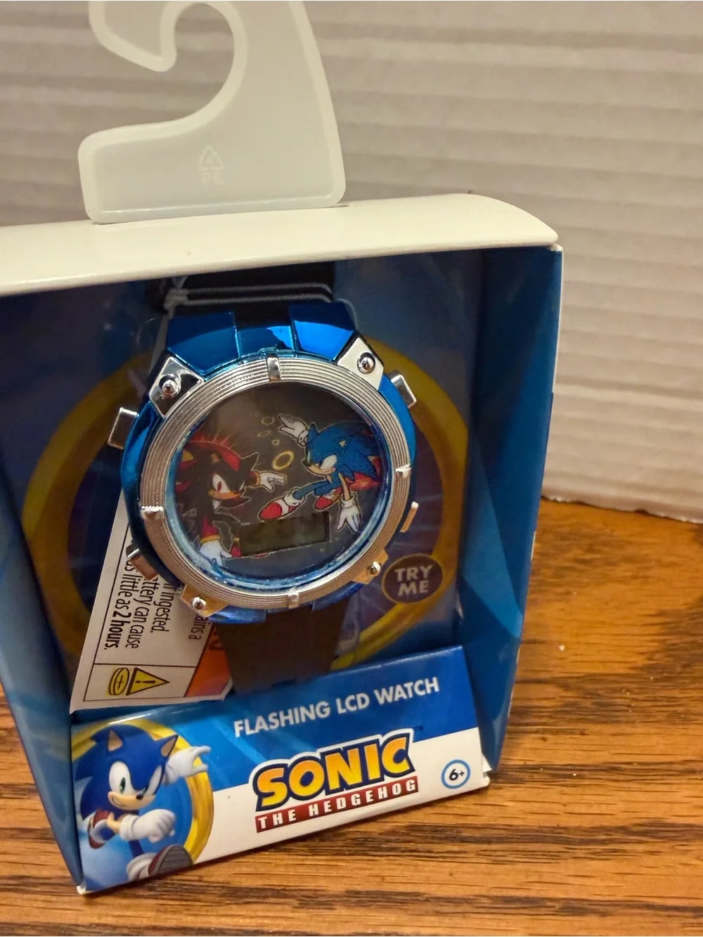 Blue Sonic-Themed Kids Flashing LCD Watch Great gift.